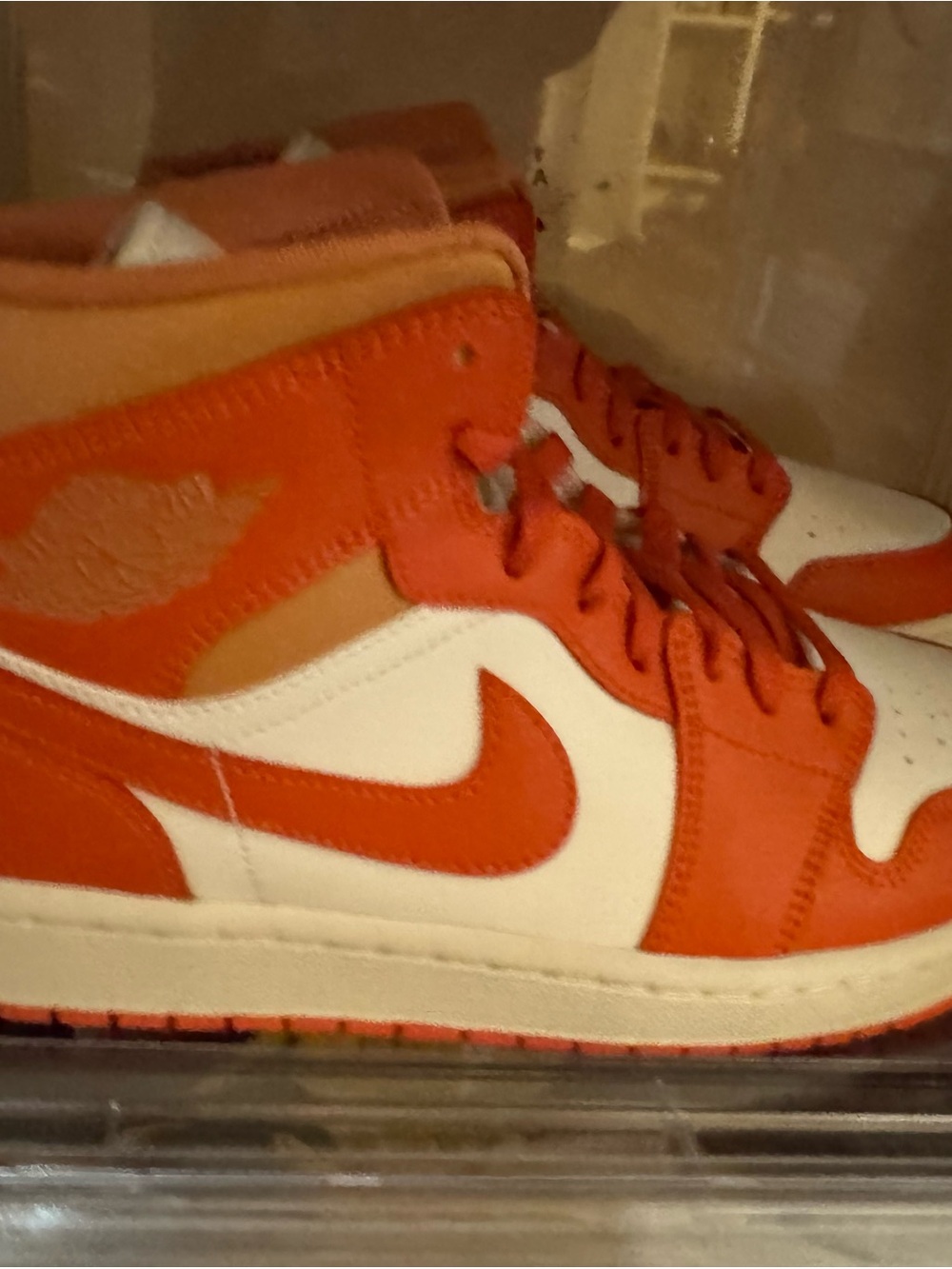 Authentic Nike women's White and Orange High-Top Sneakers